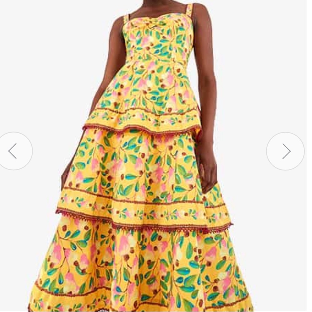 FARM Rio Mini Cashew Midi Dress Yellow XL